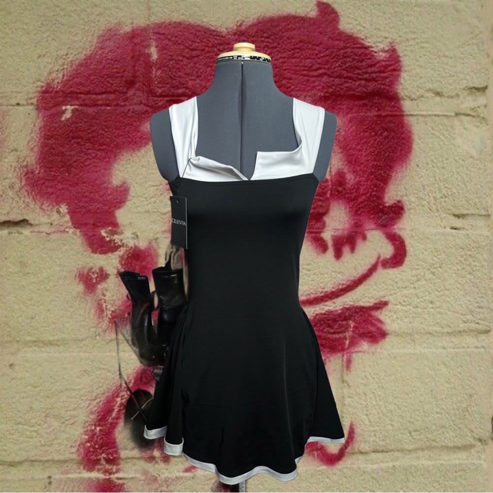 Black Skater Dress off the shoulder